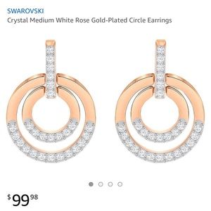 Swarovski rose gold circle earrings